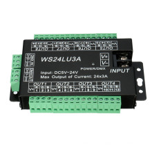 LED 24CH Easy DMX512 DMX Decoder, Controlador de atenuación LED, DC5V-24V, Cada CH Max 3A, 8 Grupos Controlador RGB